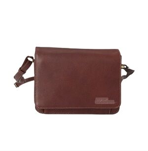 Derek Alexander brown Leather cross body bag with Textured Finish